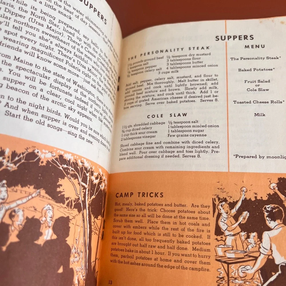 Vintage 1956 Eating Outdoors Cookbook National Dairy Council Mid Century Retro